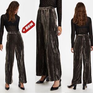 Soaked IN LUXURY Brown SLEMIKO PANTS-KNITTED velvet Sz m